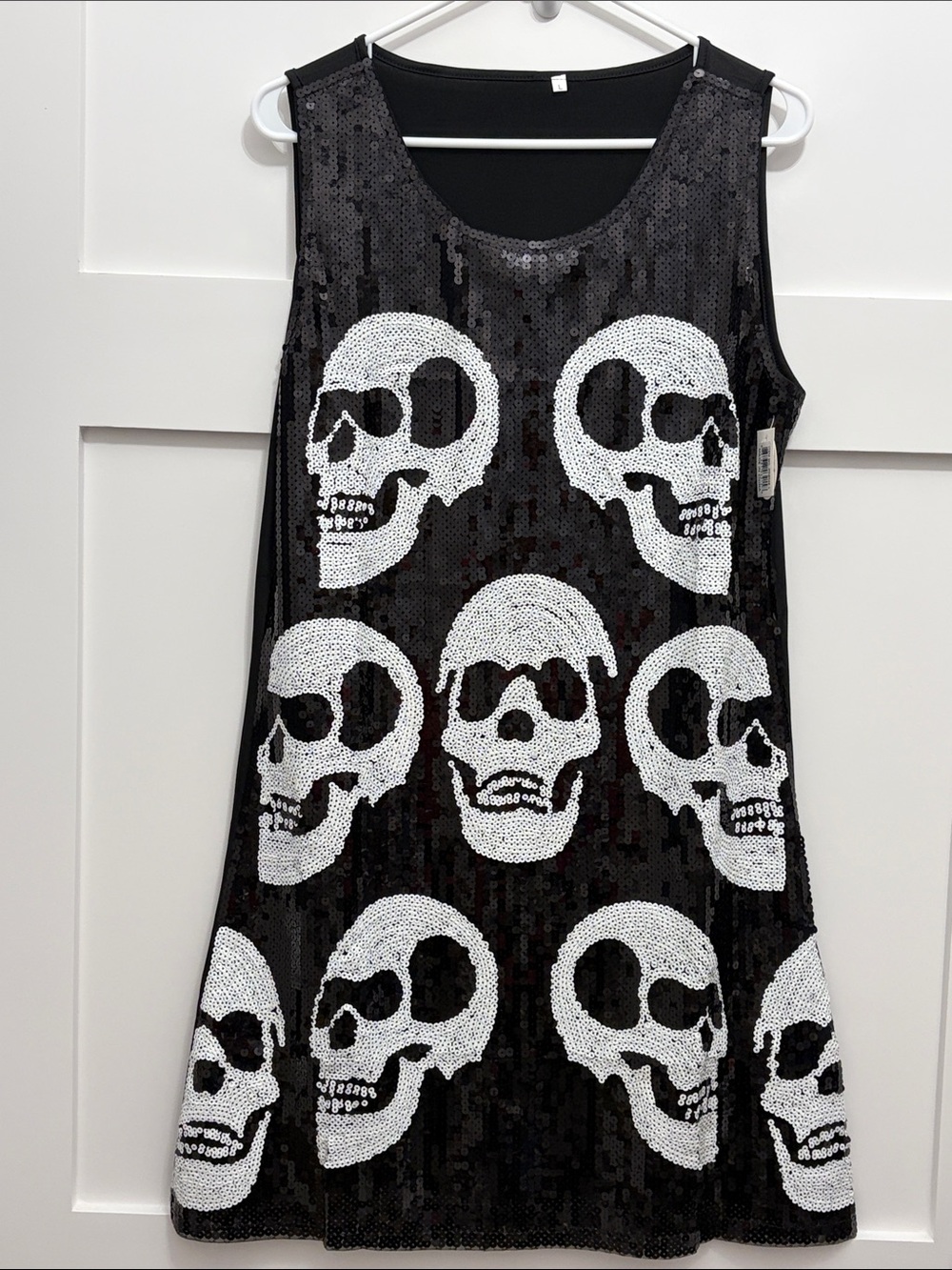 Skull Sequin Sleeveless Dress NWT Size Large